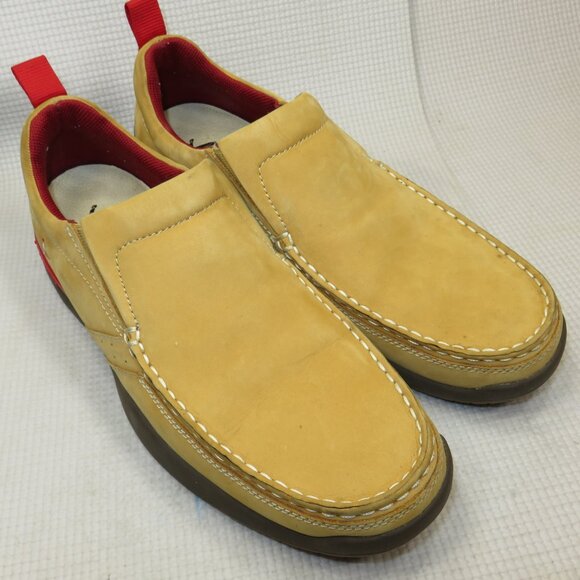 Jackie Chan Boat Loafers Soft Leather Tan Mens Size 9.5 FE4A83001045 READ - Picture 2 of 15